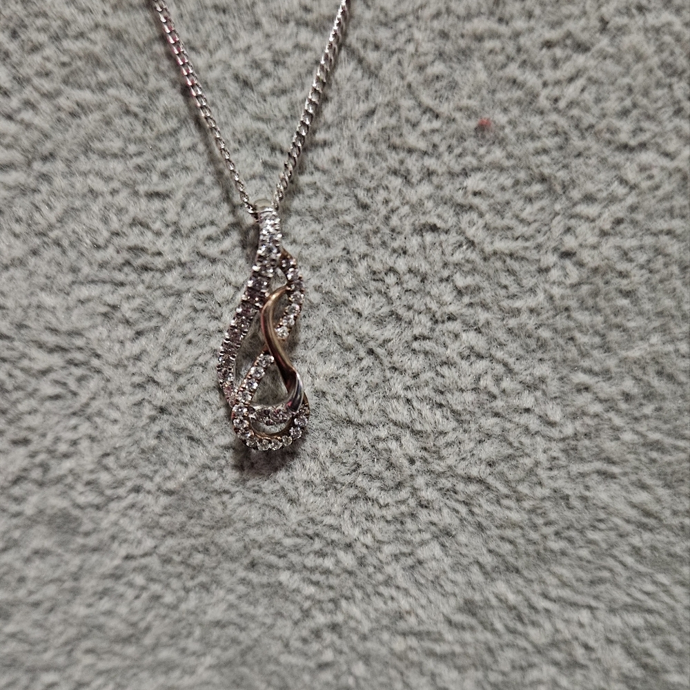 Sterling silver and rose gold tone necklace - Picture 2 of 5